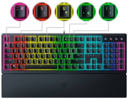 Клавиатура механическая Razer Ornata V3 104key, Mecha-Membrane Switch, USB-A, EN/UK, RGB, чёрный RZ03-04462100-R371