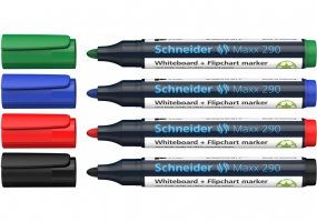 Набір 4 маркери для дошок та фліпчартів SCHNEIDER MAXX 290 в блістері S129094