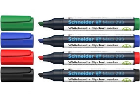 Набір 4 маркери для дошок та фліпчартів SCHNEIDER MAXX 293 в картонній упаковці S129394