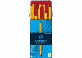 Ручка кулькова SCHNEIDER TOPS 505 F 0,5 мм. Корпус помаранчевий, пише червоним S150502