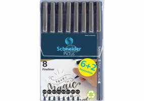 Набор лайнеров для чертежа и рисования SCHNEIDER PICTUS 8 шт, черный S197598