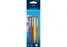 Ручка шариковая автомат. SCHNEIDER K20 ICY 0,7 мм, 4 шт/блистер, пишет синим S73200
