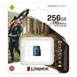 Карта пам'яті Kingston microSD  256GB C10 UHS-I U3 A2 R170/W90MB/s SDCG3/256GBSP