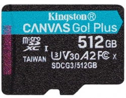 Карта пам'яті Kingston microSD  512GB C10 UHS-I U3 A2 R170/W90MB/s SDCG3/512GBSP
