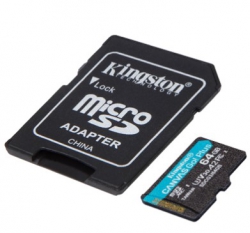 Карта памяти Kingston microSD   64GB C10 UHS-I U3 A2 R170/W70MB/s + SD SDCG3/64GB