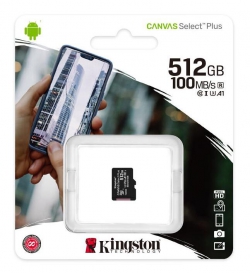 Карта памяти Kingston microSD  512GB C10 UHS-I U3 A1 R100/W85MB/s SDCS2/512GBSP