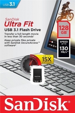 Накопичувач SanDisk 128GB USB 3.1 Ultra Fit SDCZ430-128G-G46
