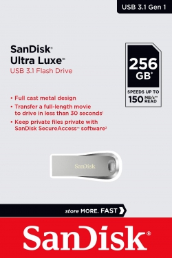 Накопичувач SanDisk  256GB USB 3.1 Type-A Ultra Luxe SDCZ74-256G-G46