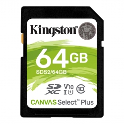 Карта памяти Kingston 64GB SDXC C10 UHS-I R100MB/s SDS2/64GB