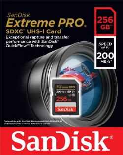 Карта пам'яті SanDisk SD  256GB C10 UHS-I U3 R200/W140MB/s Extreme Pro V30 SDSDXXD-256G-GN4IN