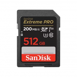 Карта памяти SanDisk SD  512GB C10 UHS-I U3 R200/W140MB/s Extreme Pro V30 SDSDXXD-512G-GN4IN