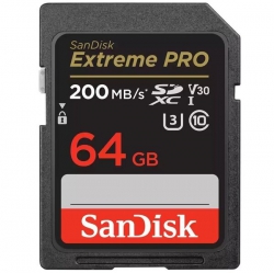 Карта памяти SanDisk SD   64GB C10 UHS-I U3 R200/W90MB/s Extreme Pro V30 SDSDXXU-064G-GN4IN