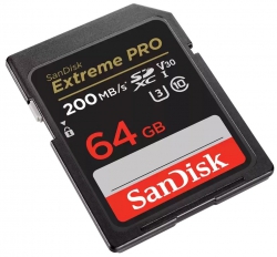 Карта памяти SanDisk SD   64GB C10 UHS-I U3 R200/W90MB/s Extreme Pro V30 SDSDXXU-064G-GN4IN