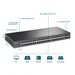 Коммутатор TP-LINK SG3452X 48xGE, 4xSFP+, Керований L2