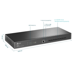 Коммутатор TP-LINK SX3008F 8xSFP+,  Керований L2