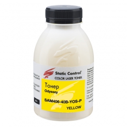 Тонер Samsung clp-360/clx-3300 флакон, 40 г, желтый SCC (sam406-40b-yos-p) T-SCC-SAM406-40BYOSP