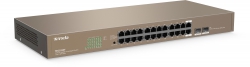 Комутатор TENDA TEG1024F 24xGE, 2xSFP Combo, Некерований