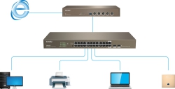 Комутатор TENDA TEG1024F 24xGE, 2xSFP Combo, Некерований