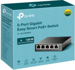 Коммутатор TP-LINK TL-SG105MPE 5xGE (4xPoE), 120Вт, WebSmart