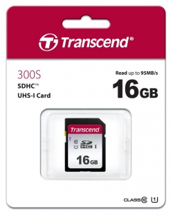 Карта пам'яті Transcend 16GB SDHC C10 UHS-I R95/W45MB/s TS16GSDC300S