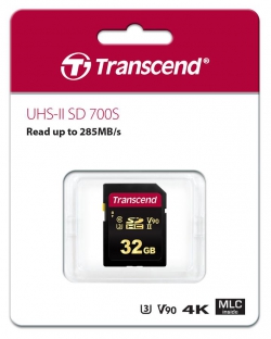 Карта памяти Transcend 32GB SDHC C10 UHS-II U3 R285/W180MB/s 4K TS32GSDC700S