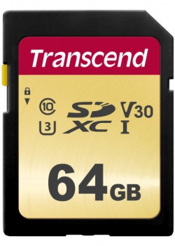 Карта памяти Transcend 64GB SDXC C10 UHS-I R95/W60MB/s TS64GSDC500S