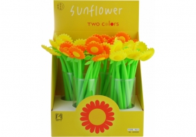 Ручка кулькова Sunflower, гелева синя, 2 кольори асорті MAXI Z20084