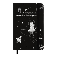 Книжка записна COSMO на гумці, А6, 80 арк., клітинка., офсет крем., тв.лам.обл., чорна, KIDS LINE ZiBi ZB.116102