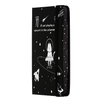 Книжка записна COSMO на гумці, А6, 80 арк., клітинка., офсет крем., тв.лам.обл., чорна, KIDS LINE ZiBi ZB.116102
