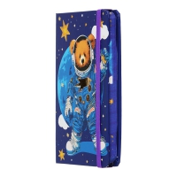 Книжка записна BEAR на гумці, А6, 80 арк., клітинка., офсет крем., тв.лам.обл., синя, KIDS LINE ZiBi ZB.116103