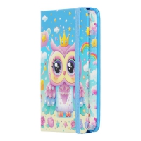 Книжка записна OWL на гумці, А7, 80 арк., клітинка., офсет крем., тв.лам.обл., блакитна, KIDS LINE ZiBi ZB.117102