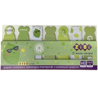 Закладки паперові LIME, з клейким шаром, 65x18 мм, 7 диз. по 20 арк., KIDS Line ZiBi ZB.15104