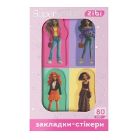 Закладки пластикові SUPER GIRL, з клейким шаром, 40x25 мм, 4 диз. по 20 арк. ZiBi ZB.15300