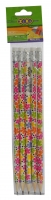 Карандаш графитовый FLOWERS HB, с резинкой, блистер (5 шт) ZiBi ZB.2300-5
