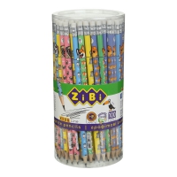 Карандаш графитовый PETS HB, с резинкой, туба ZiBi ZB.2317