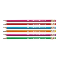Карандаш графитовый HB, METALLIC, пластиковый, с резинкой, тубая - 144 шт ZiBi ZB.2319