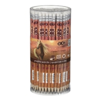 Карандаш графитовый HB, HORSES, с резинкой, тубая - 100 шт, KIDS Line ZiBi ZB.2323