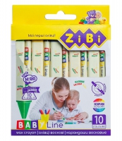 Олівці воскові JUMBO, 10 кольорів, трикутні, BABY Line ZiBi ZB.2482