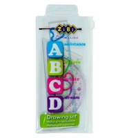 Комплект "ABCD": Лінійка 15см, 2 косиньця, транспортир, прозорий ZiBi ZB.5684