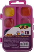 Краски аквар. 8 цв., пласт./кор. без/п, розовая, KIDS Line ZiBi ZB.6542-12