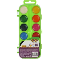 Водорастворимые акварельные краски, 12 цветов, салатовый, KIDS Line ZiBi ZB.6544-12