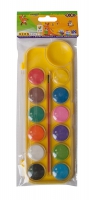 Краски акварельные 12 цв., пласт./кор., с кистью, желтый, KIDS Line ZiBi ZB.6559-08
