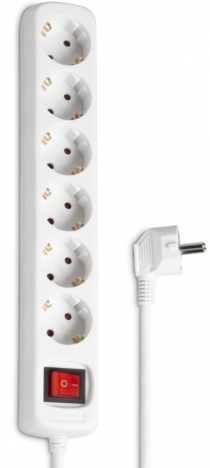 Сетевой удлинитель Hama Multiple 6XSchuko 3G*1.5мм ws 3м White 00030533