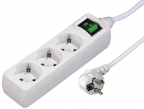 Сетевой удлинитель HAMA 3XSchuko 3G*1.5мм 3м White 00121905