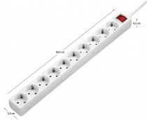 Сетевой удлинитель Hama 10XSchuko 3G*1.5мм 3м White 00137234