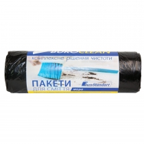 Пакети для сміття 160л/10шт, міцні, чорні BuroClean EuroStandart Buroclean 10200052