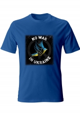 Футболка з патріотичним принтом "No war in Ukraine" чоловіча синя 14_MTblue