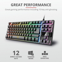 Клавіатура ігрова Trust GXT 833 Thado TKL USB Black 23724_TRUST