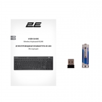 Клавіатура мембранна 2E KS280 120key, WL/BT, EN/UK/RU, silent, чорно-сіра 2E-KS280WBGR_AK