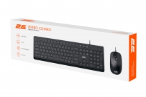 Комплект клавиатура и мышь 2E MK405 USB-A, EN/UK/RU, чёрный 2E-MK405UBK